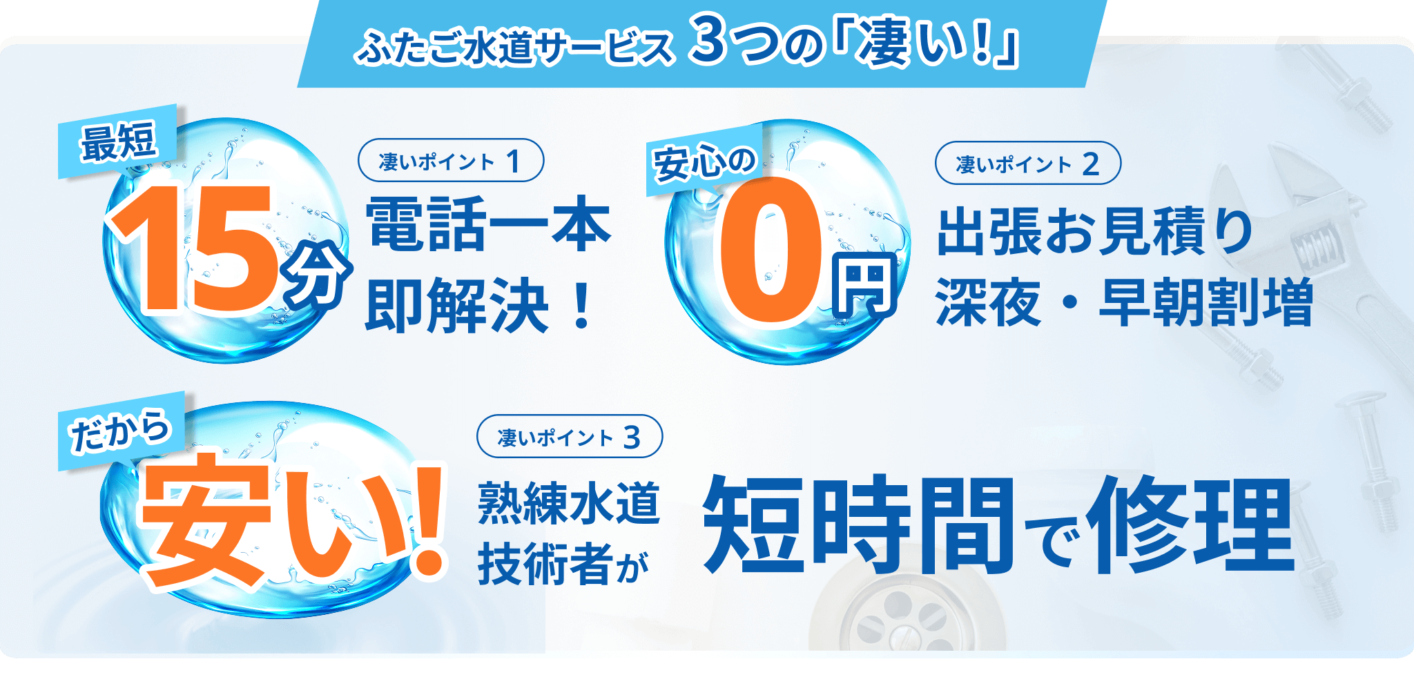 ふたご水道サービス  3つの「凄い！」